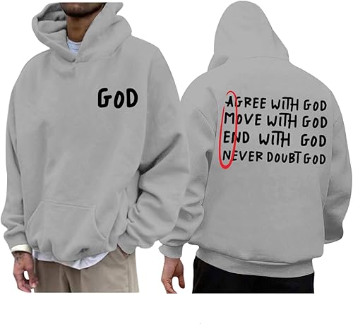 Sulayesh Christian Hoodies for Men Inspirational God Faith Jesus Sweatshirts Vin