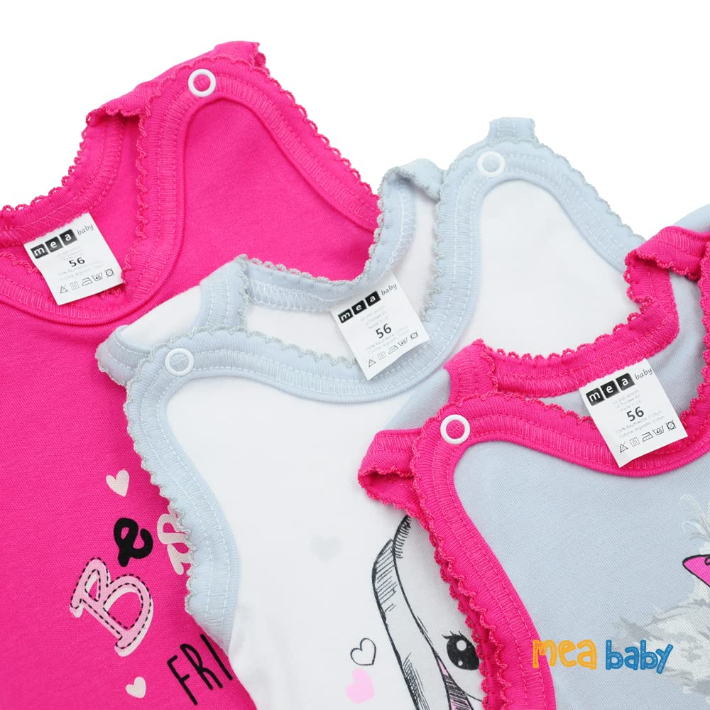 Romper niemowlęcy unisex MEA BABY z nadrukiem wykonany ze 100% bawełny, opakowanie 5 szt. Body niemowlęce dla dziewczynki Body niemowlęce dla chłopców (68)