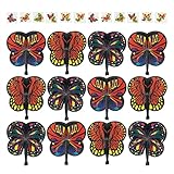 Butterfly Party Favors - Monarch Butterfly Paper Fans and Butterlfy Tattoos for 12 Guests