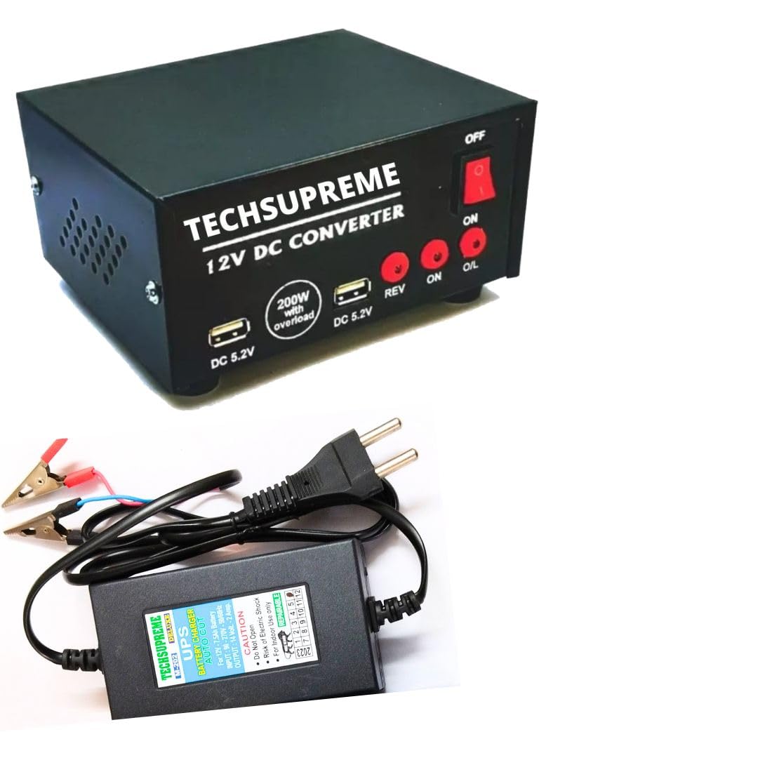 TECHSUPREME 200 Watt Converter 12v DC to AC Mini Inverter - SMPS, Lap Top, LED TV,Incubator &12 Volt 7 amp Battery Charger A5-image-10