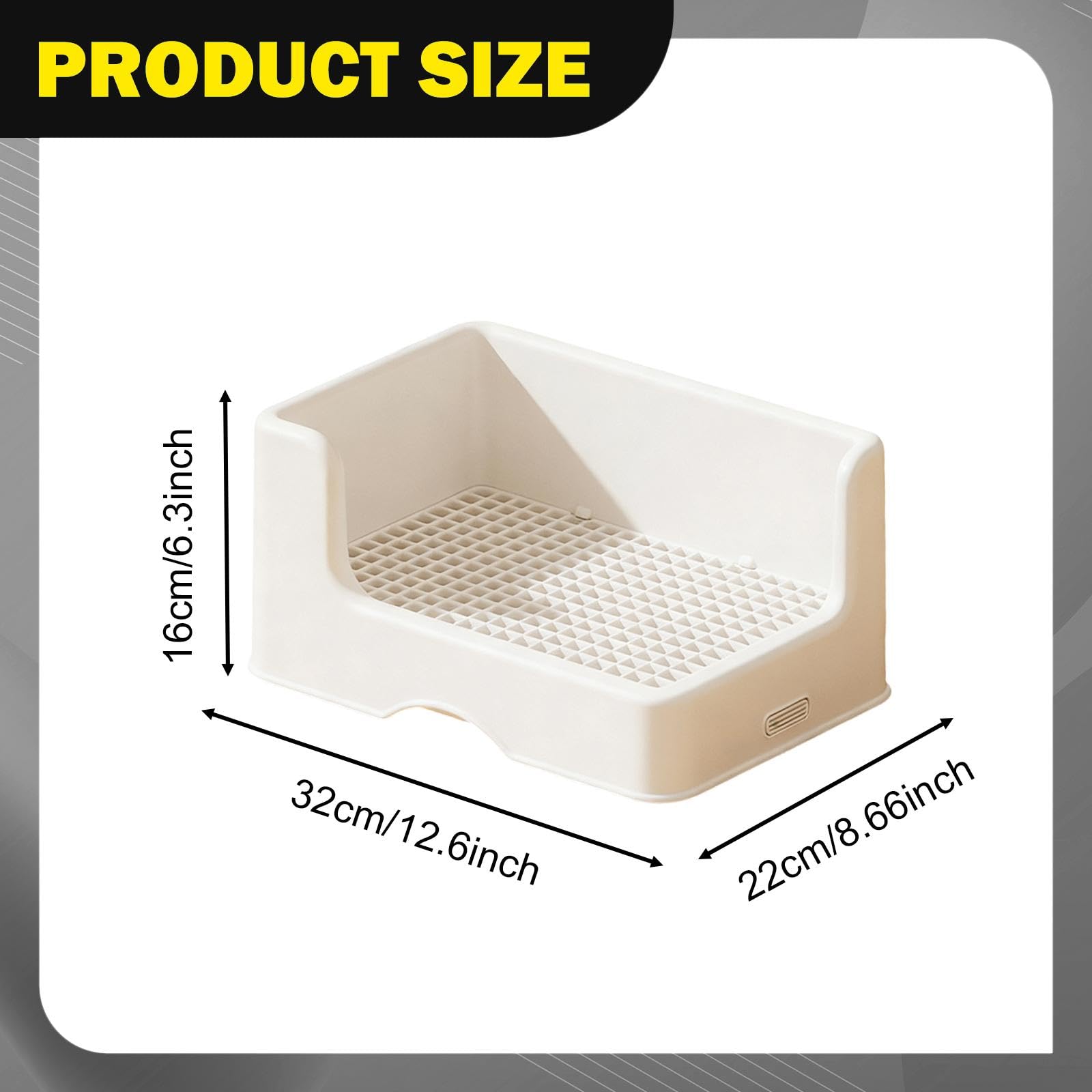 Lettiera per Coniglio con Vassoio Toilette Accessori per Gabbia Animali Piccoli Lettiera Angolare Anti-Schizzo con Bordo Alto E Fondo Antiscivolo Desi, 32x22x16cm