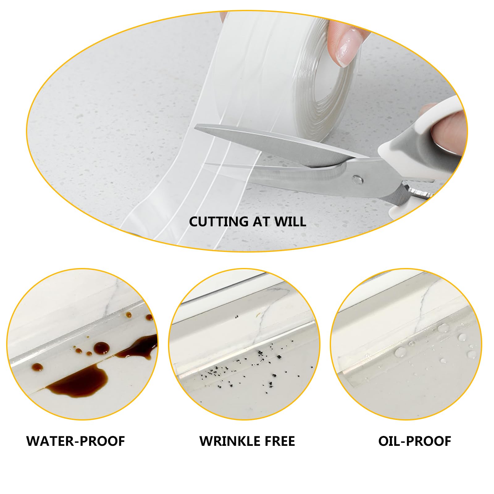 Nastro Sigillante Impermeabile Trasparente - 2 Pezzi, Per Bagno, Cucina, Doccia