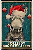  Métallique Panneau Donkyey Jolliest Bunch of Asses Plaque Métallique Décorative Poster en Métal Mural Plaque pour Bar Collection Chambre,20X30Cm