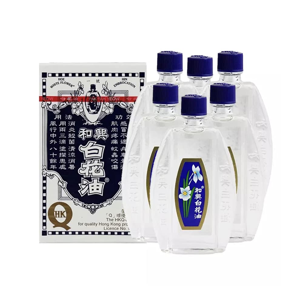 White Flower External Analgesic Balm Oil 20ml/ 0.676fl Oz., Authentic US import ( 6 bottle )