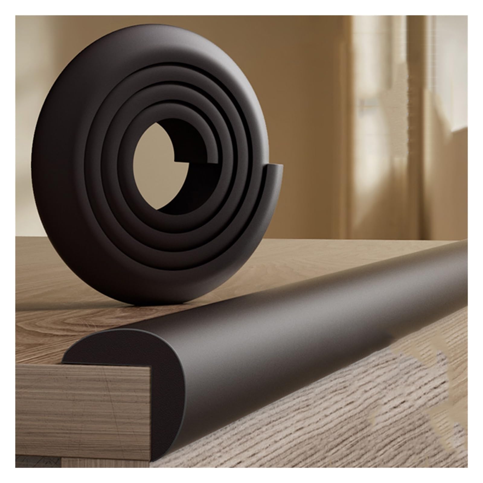 YNBSHGAA Foam edge protectors, Corner And Edge Guard, Self-Adhesive Anti Collision Strip For Glass Table, Furniture, Fireplace, Protectors For Kids,Brown-2m/6.56ft
