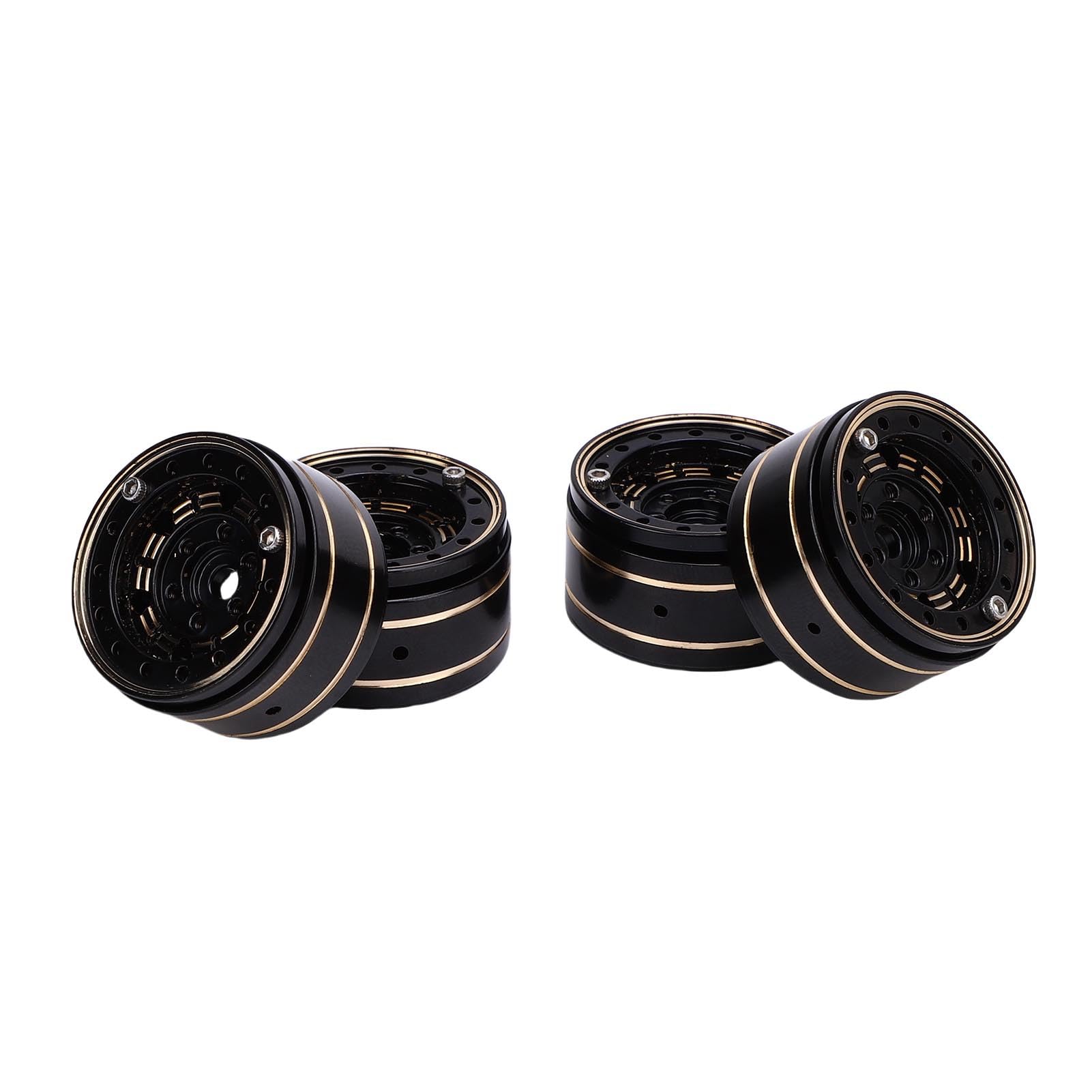 Generic Mozzi Ruota per Auto RC in Ottone Ad Alte Prestazioni con Beadlock per Modellini di Auto 1/18, 4 unità