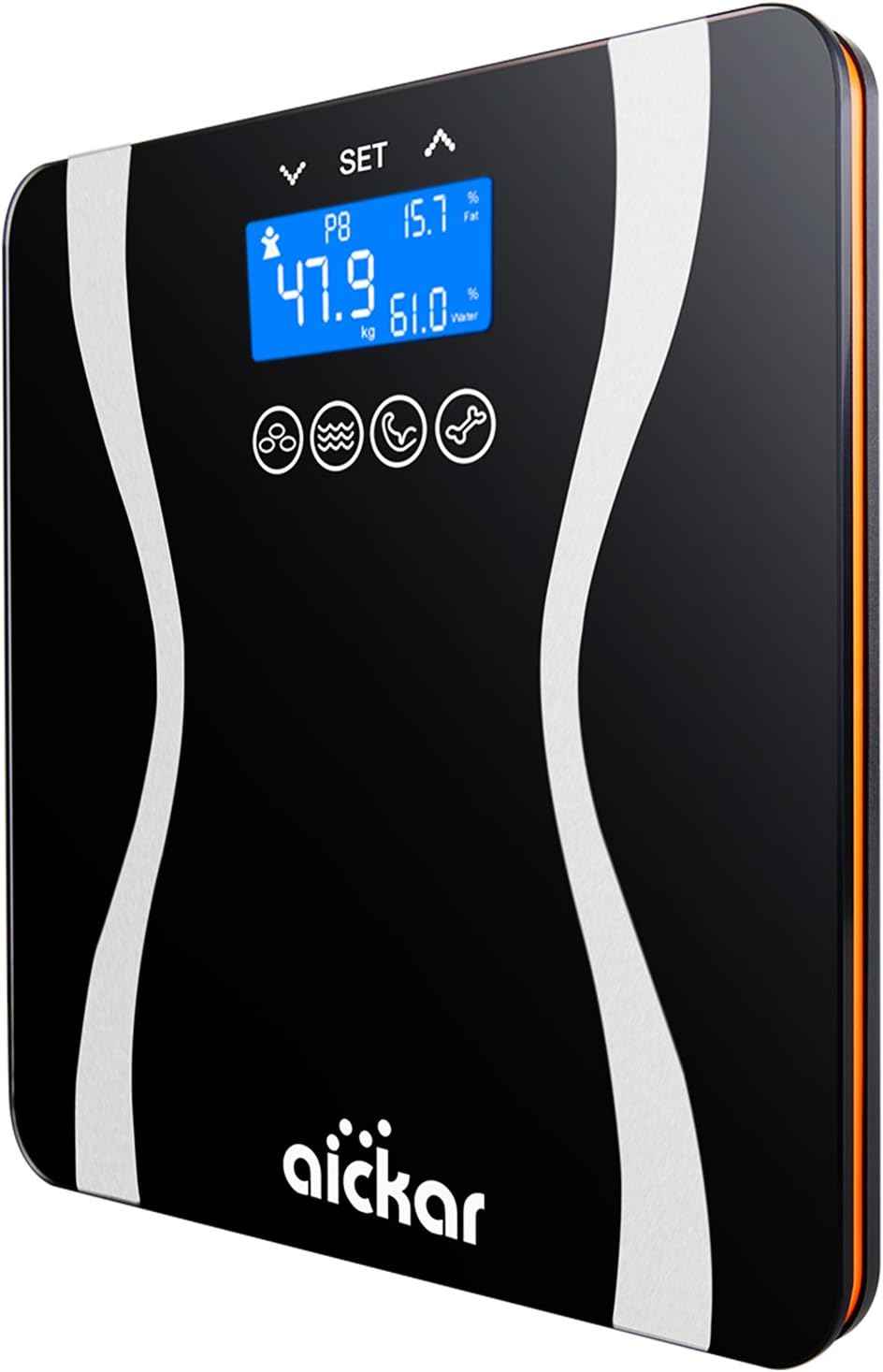 Bathroom Scale 400 Lbs Capacity Bathroom Scale Measures Weight, Body Fat, Water, & Bone Mass Body Weight Scale Digital Body Weight Scale
