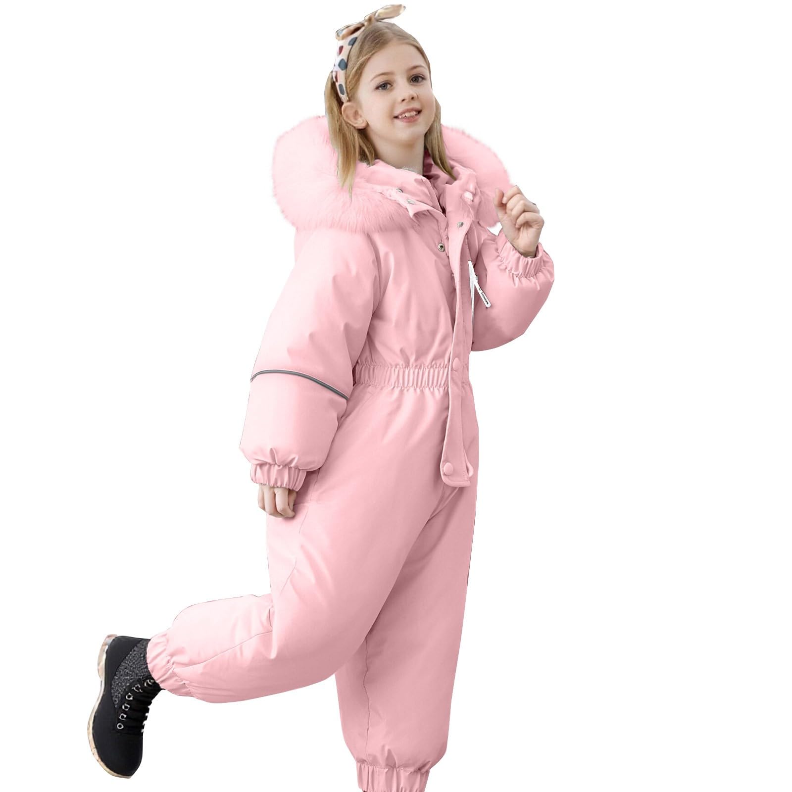 Traje de nieve para niñas y niñas, resistente al viento, con capucha, aislado, cálido, traje de nieve, overol térmico, overol de snowboard al aire libre, snowboard y esquí