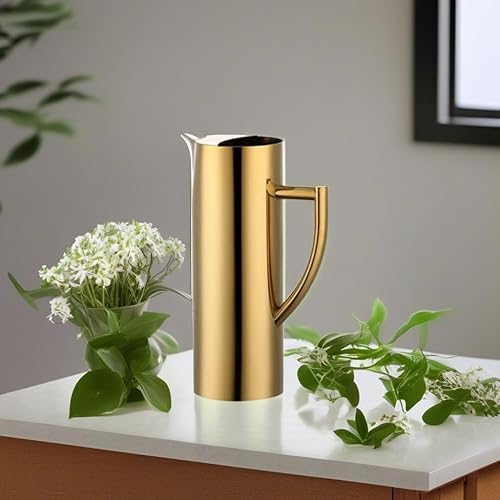 Miniatura 5 de Jarra de agua de acero inoxidable  jarra de restaurante dorada pulida de espejo de 47 onzas
