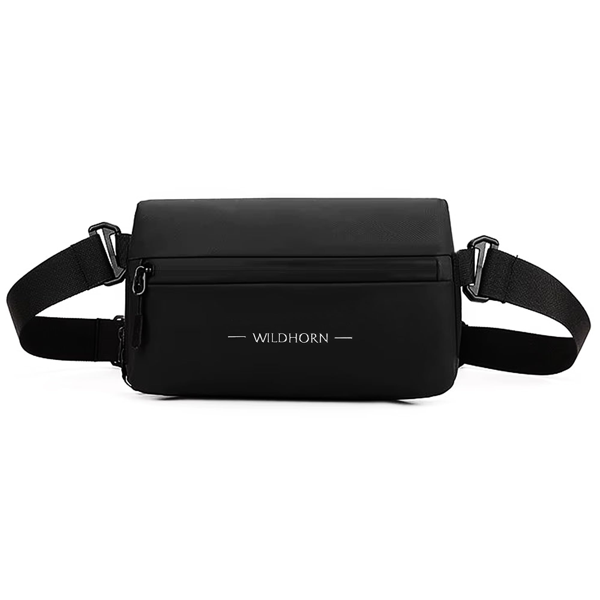 wildhorn Waist Bag for Men & Women | Water-Resistant Crossbody Fanny Pack with Adjustable Strap, Smooth Zippers & Multi-Compartment Storage for Travel & Daily Use (Black)-picture-24