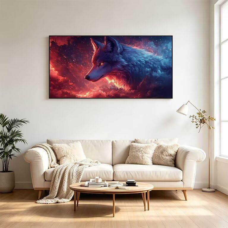 Lobo pintura por números adultos para cuadros decoración salón modernos 70x140cm 2