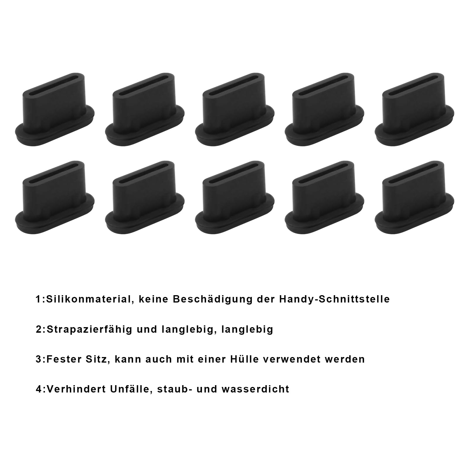 10 Stück USB-C Staubschutzstecker Mit Anhängern - Süße Handy-Accessoires