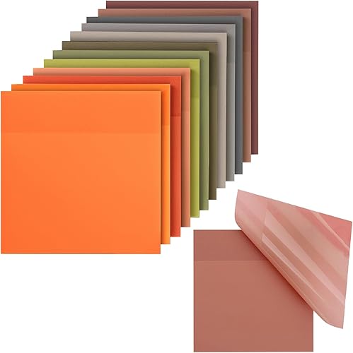 Vista 12 de Mr. Pen - Notas adhesivas transparentes, 3 x 3 pulgadas, 12 blocs, 600 hojas, colores bohemios, notas adhesivas para diario bíblico, notas adhesivas