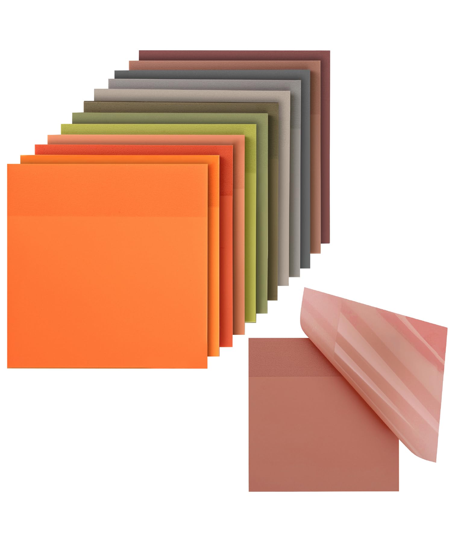 Mr. Pen- Transparent Sticky Notes Clear, 3x3, Earthy Colors, 12 Pads, 600 Sheets, Translucent Sticky Notes