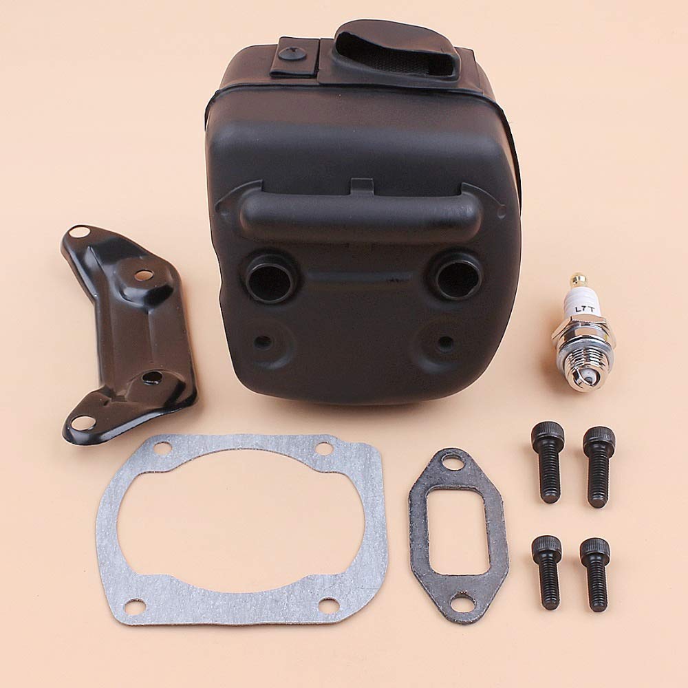 Kit de Montaje de Tornillo de Junta de Soporte de Escape de silenciador Compatible con Motosierra Husqvarna 385390 XP 385XP 390XP con Pantalla parachispas