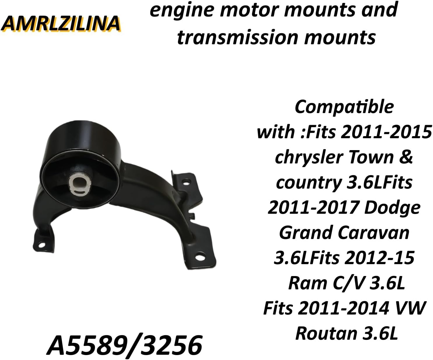 Engine Motor Mounts Kit of 4 Compatible with 2011-2017 Grand Caravan 3.6L, Chrysler Town & Country,2012-2015 Ram C/V, VW Routan - OE Replacements A5665, A5480, A5589, A5577