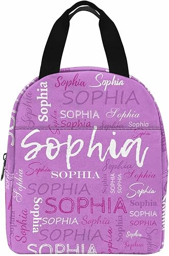 Miniatura 24 de InterestPrint Bolsa de almuerzo personalizada con nombre, lonchera de mariposa rosa degradada, regalo personalizado para nieta, nieto, sobrino