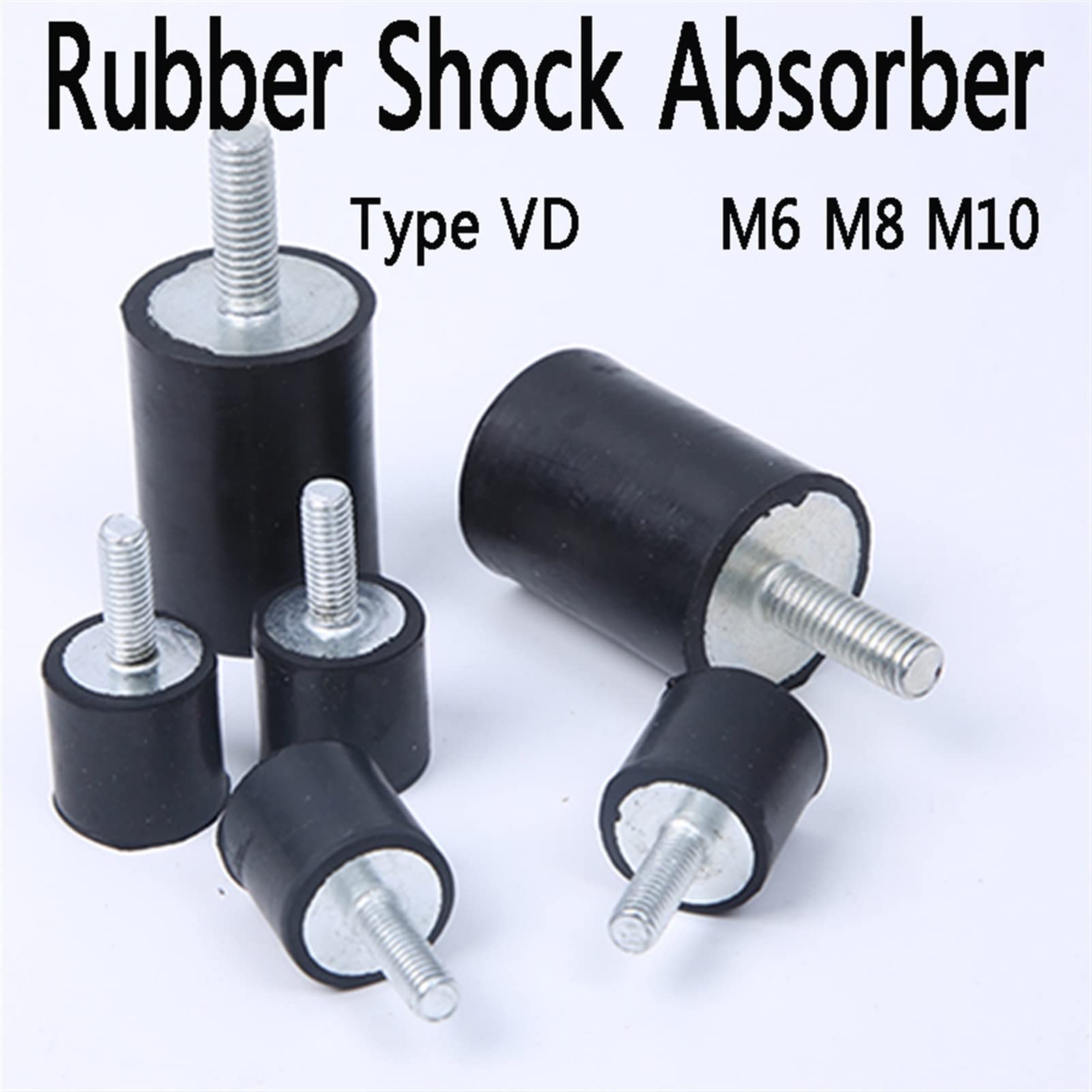 Aislador de choque de pernos de goma M6 M8 M10 soportes antivibración bobinas de barco de coche amortiguador roscado | M6x18 D25xH30 4Piece