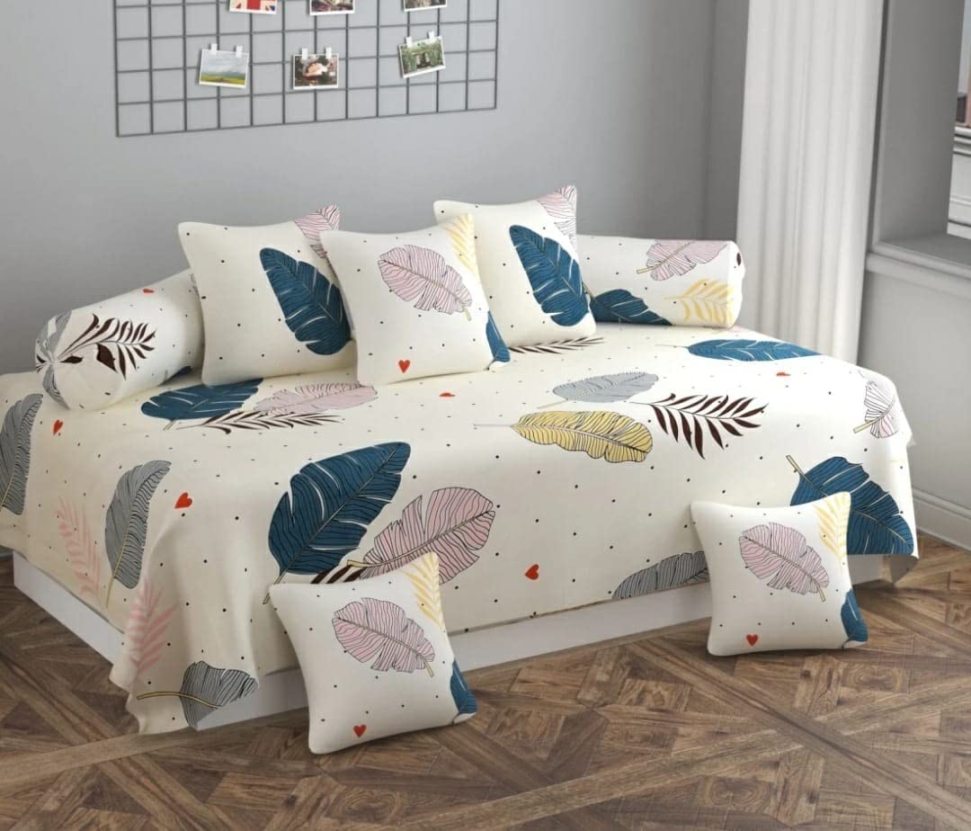 Microfiber Unique Patterns Diwan Set Covers (Brown, Black, Bedsheet 60" x 90", Cushion Cover 16" x 16", Booster covers 16" x 32") - 8 Pcs Set-image-32
