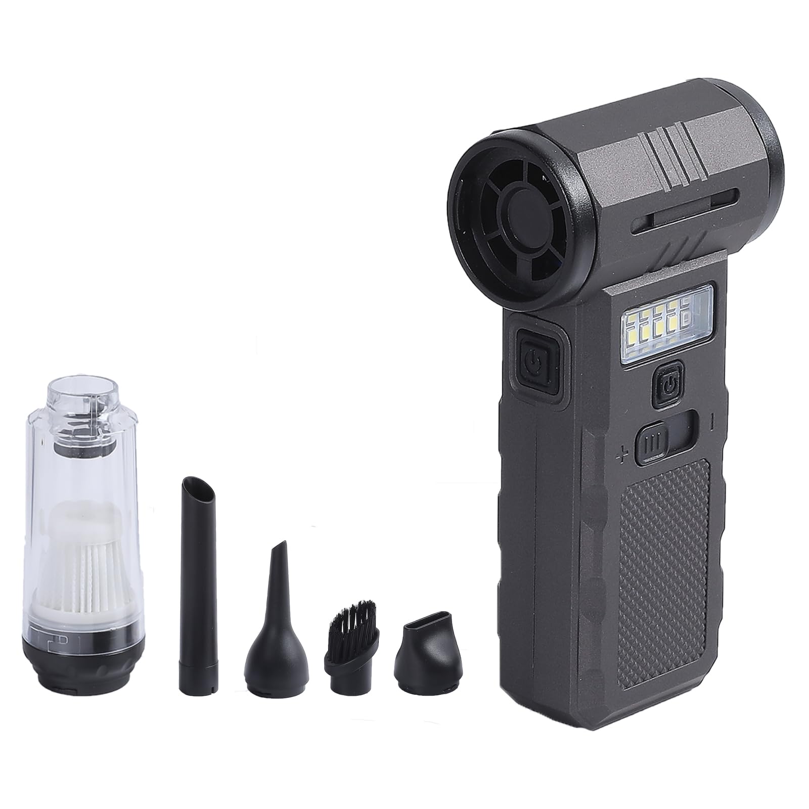 Compressed Air Duster, 180000RPM 3-Gear Adjustable Electric Air Duster/Car Vacuum with LED Light, Cordless Air Blower Electric Cleaner Kit for PC/Keyboard/Car, Replaces Canned Air