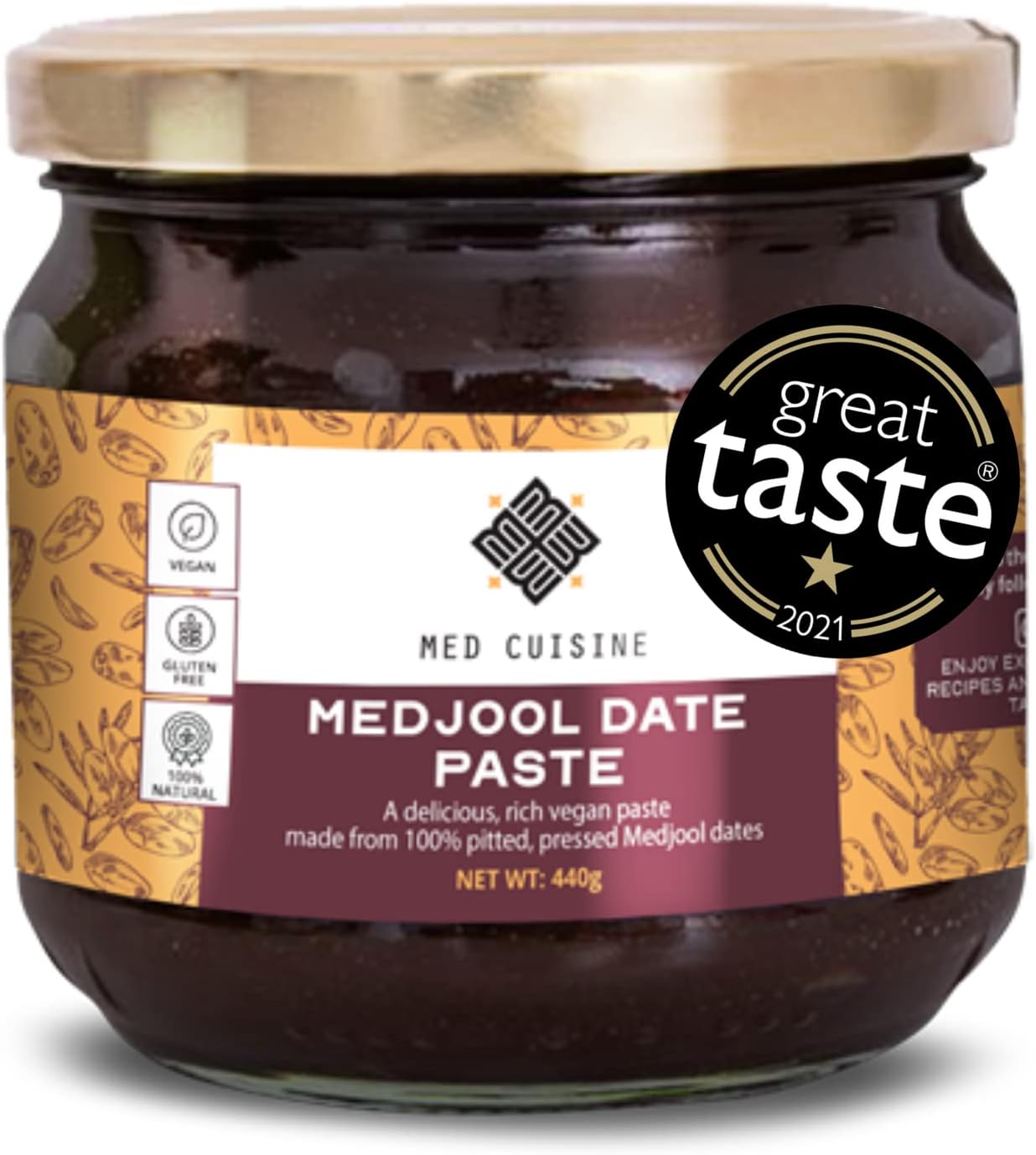 Med Cuisine Premium Medjool Date Paste 440gr Vegan, Plant Based, No