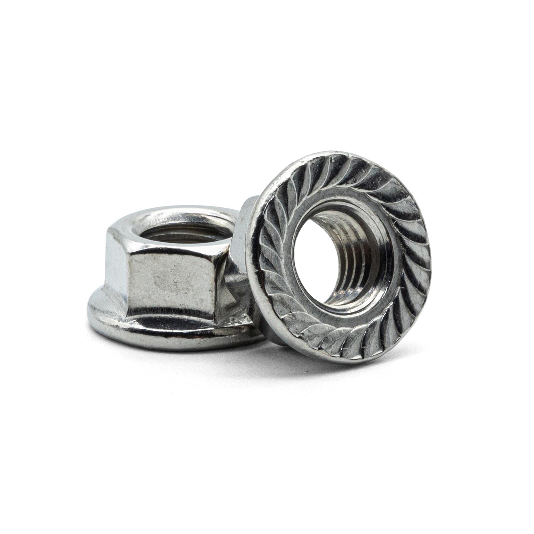 Hippo Hardware M3 (3mm) Hexagon Flanged Hex Nuts Serrated A2 Stainless Steel (Pack of 5)