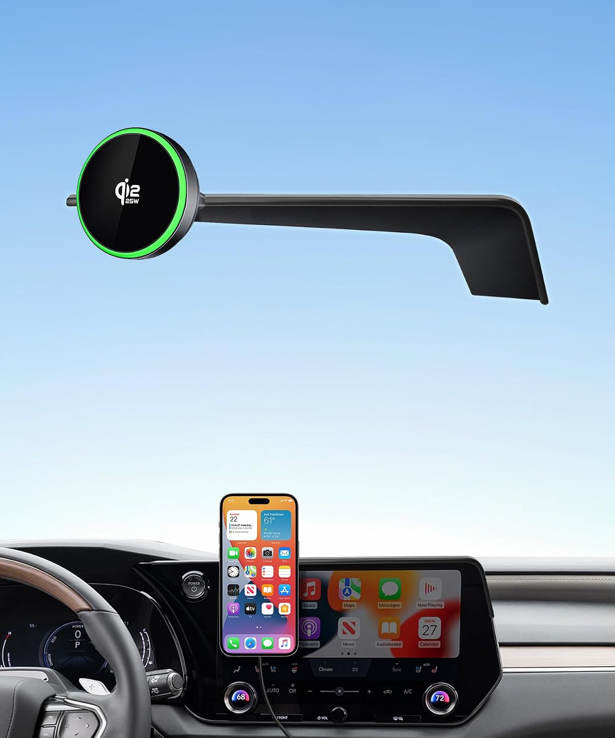 Qi2.2 Max 25W Fast Wireless Car Charger Phone Holder for 2023-2026 Lexus RX/RX Hybrid 14-Inch Screen, Magnetic Phone Mount Compatible with MagSafe