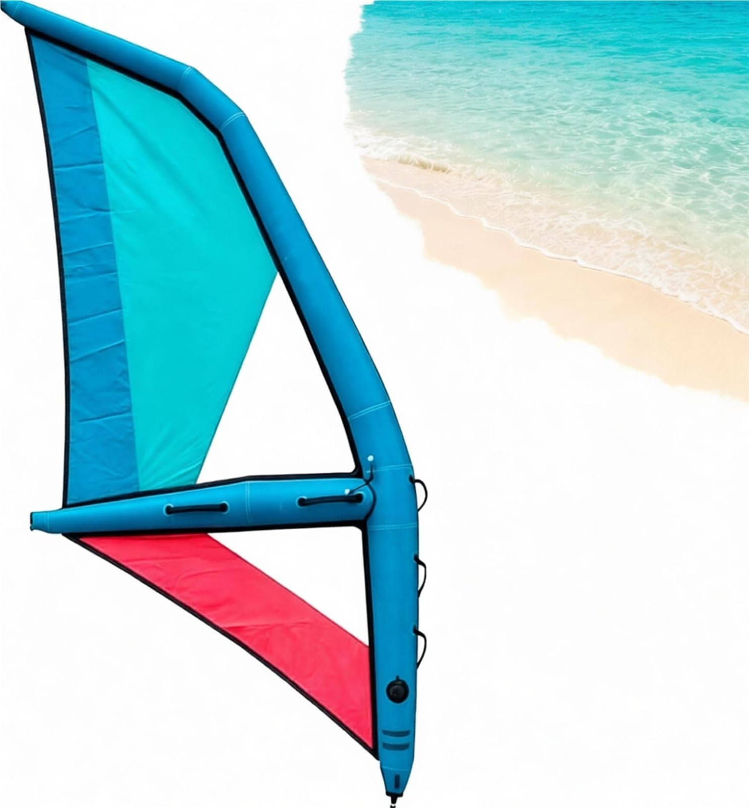 Aufblasbarer Surfflügel, handgehaltenes Windsurfsegel | Um 360° drehbare Basis und Pumpe im Lieferumfang enthalten, for Wingboard-Surfen.