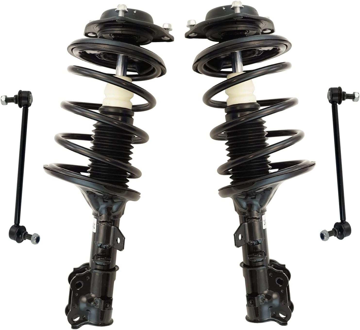TRQ Front Suspension Kit Complete Strut & Coil Spring Assembly Sway Bar Stabilizer Link Compatible with 2004-2009 Kia Spectra 2005-2009 Spectra5