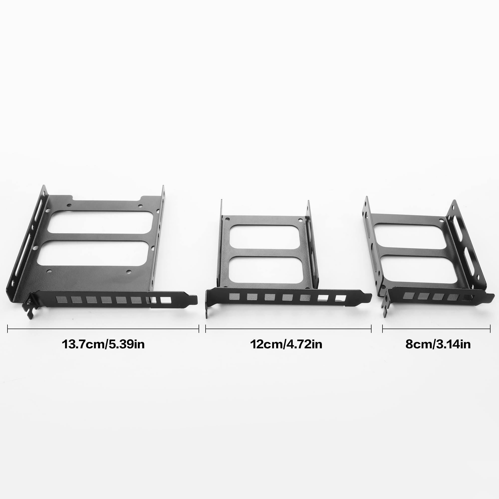 YAODHAOD Staffa di montaggio per pannello posteriore da 2,5 a 3,5", slot PCI per SSD PCI, 2 dischi rigidi interni da 2,5 pollici a PCI (nero 2,5", slot PCI da 12 cm)