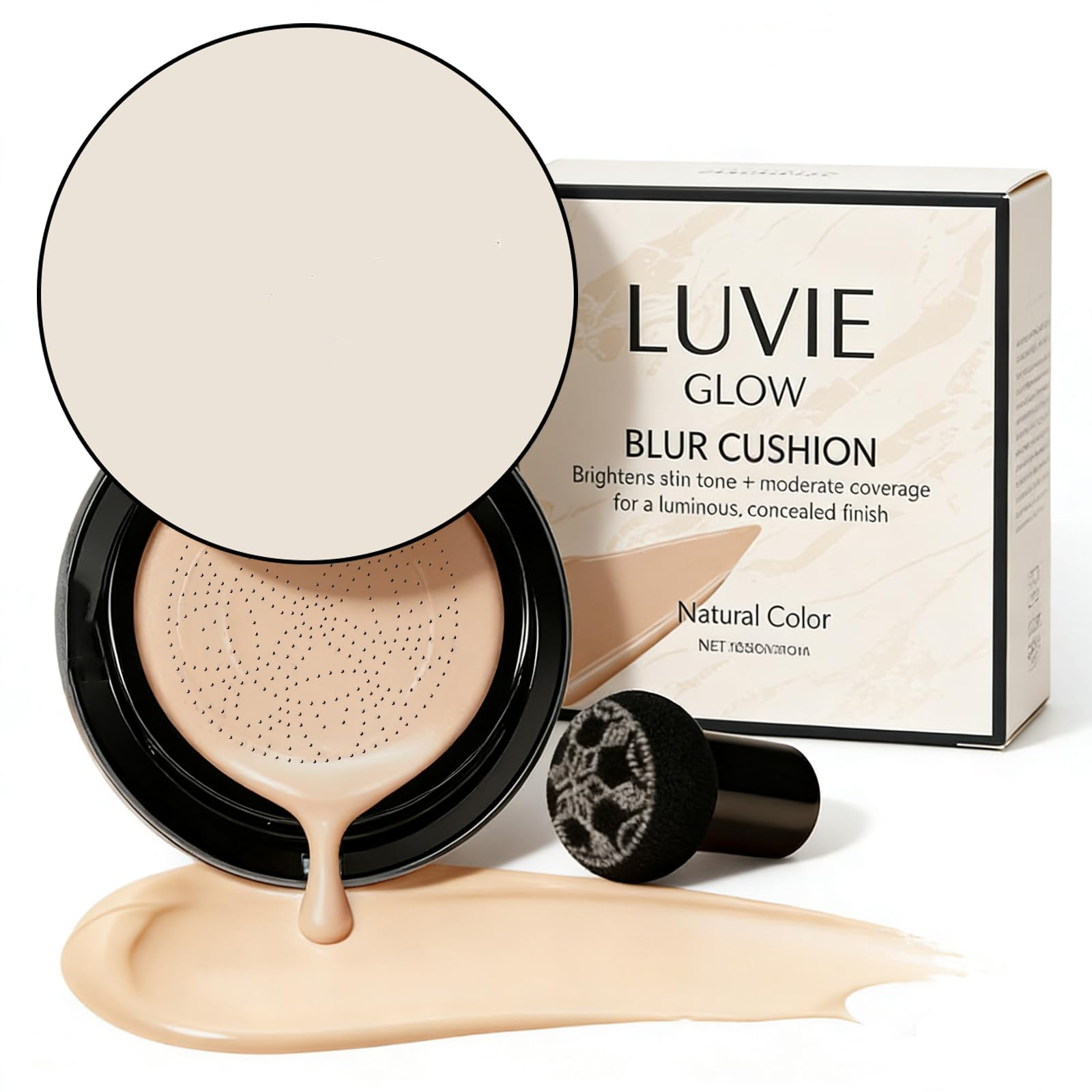 Luvie Glow Foundation Cushion Mushroom Head Air Cushion CC Cream Foundation Full Coverage Foundations for Mature Skin BB
