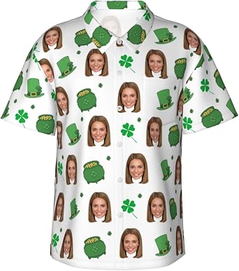 Custom St Patricks Day Short Sleeves Button Down Shirt