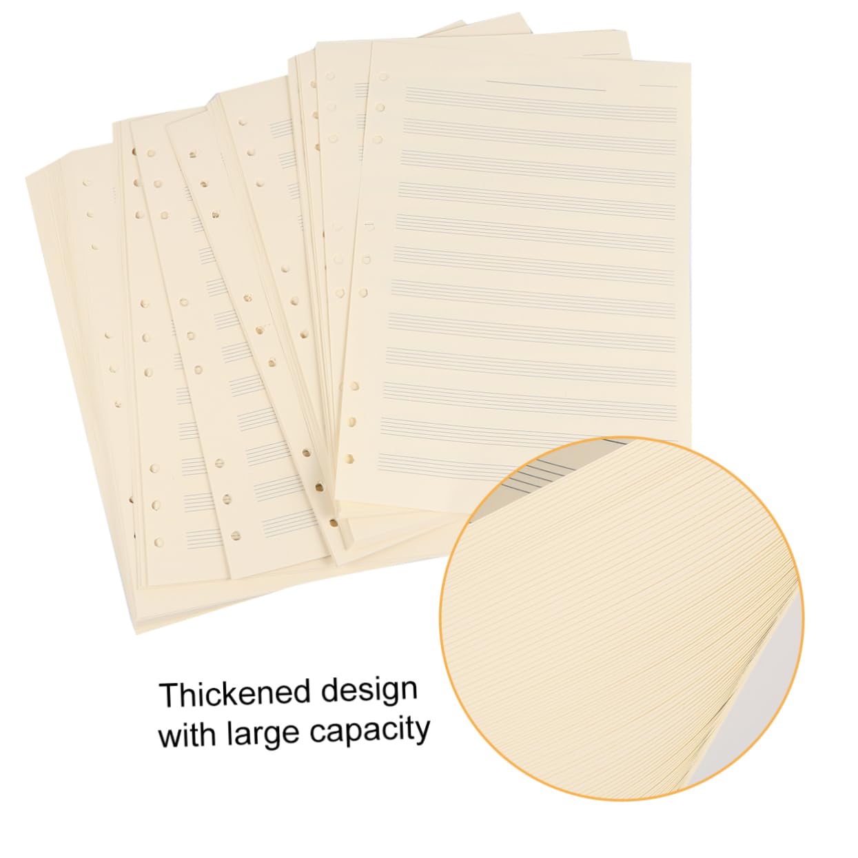 Feuilles Recharge Rangs 100 pour Partitions de Musicales Cahier 12