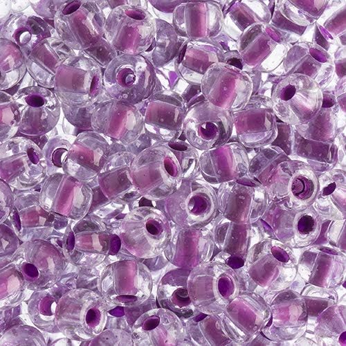 John Bead Czech Glass Seed Beads 2/0 (6.1mm Diameter) Crystal Color Lined Neon Purple DIY Jewelry Making Beads - 500g Bulk Bag by Preciosa (Jablonex)