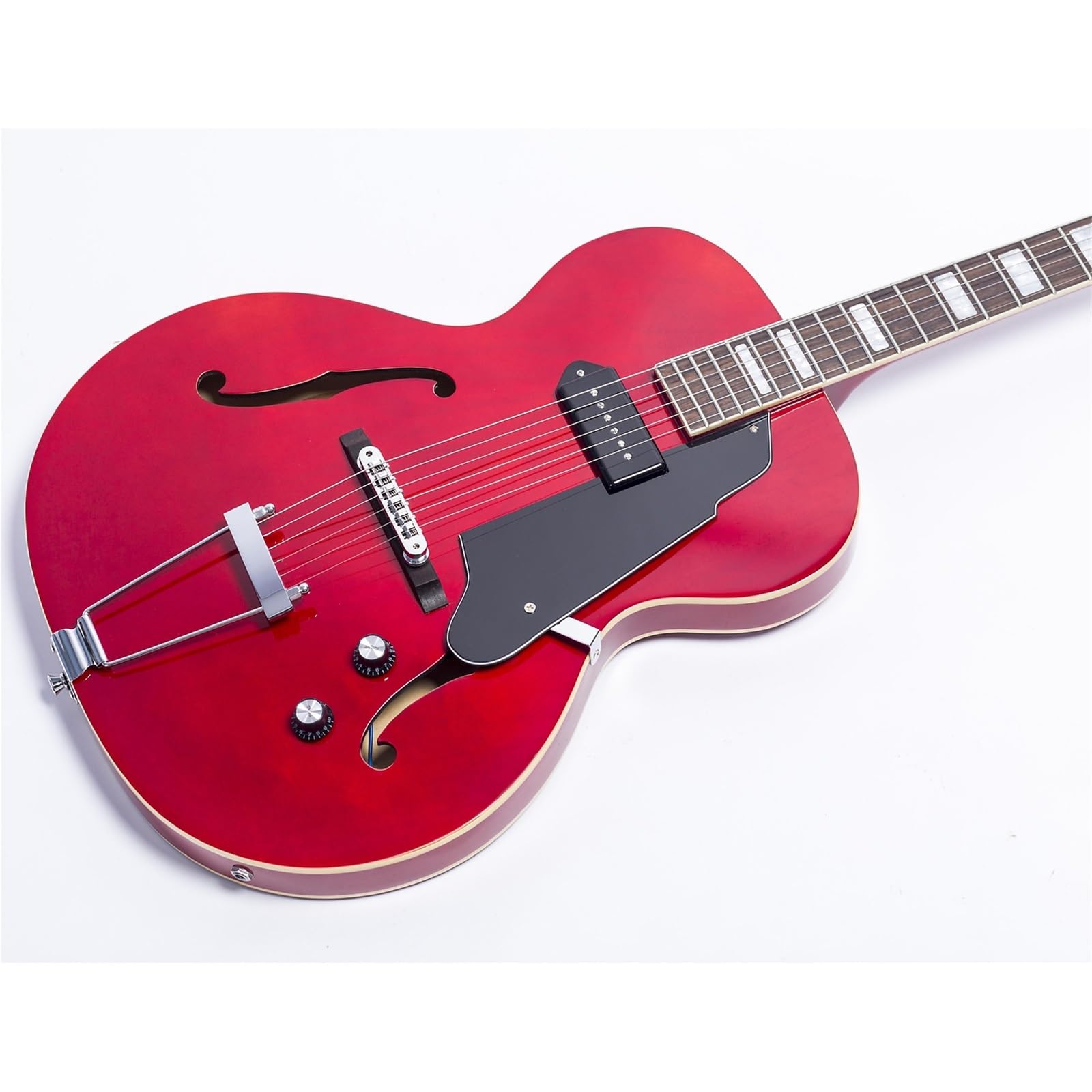 Standard Gitara Elektryczna Hollow Body Jazz Gitara Elektryczna 6 Strunowa Praworęczna Szyjka Klonowa Dla Początkujących Ćwiczących Grę