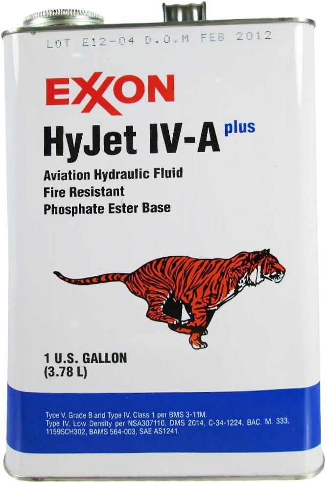 Exxon Mobil HyJet IV-A Plus Aviation Hydraulic Fluid - 6 Gallon Can, 768 Fl Oz, Prevent Corrosion
