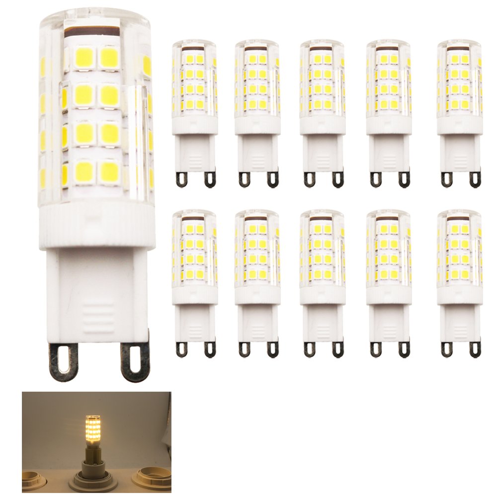 Mengjay 2.5W G9 LED Light Bulbs 250LM, Equivalent to 20W Halogen, Warm White, 51 LED SMD, AC 200-240V, 360 Degree Light Angle 10 Pack