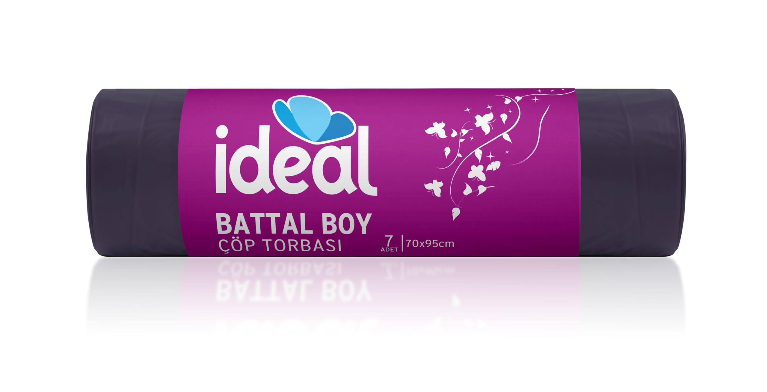 İdeal Battal Boy Çöp Poşeti 7'li 70x95 cm, Sızdırmaz Yırtılmaz Battal Boy Çöp Torbası, Geri Dönüştürülebilir Atık Torbası, Restoran, Kafe, Ofis, İşyeri, Ev, Mutfak için Güçlü Çöp Poşeti Torbası