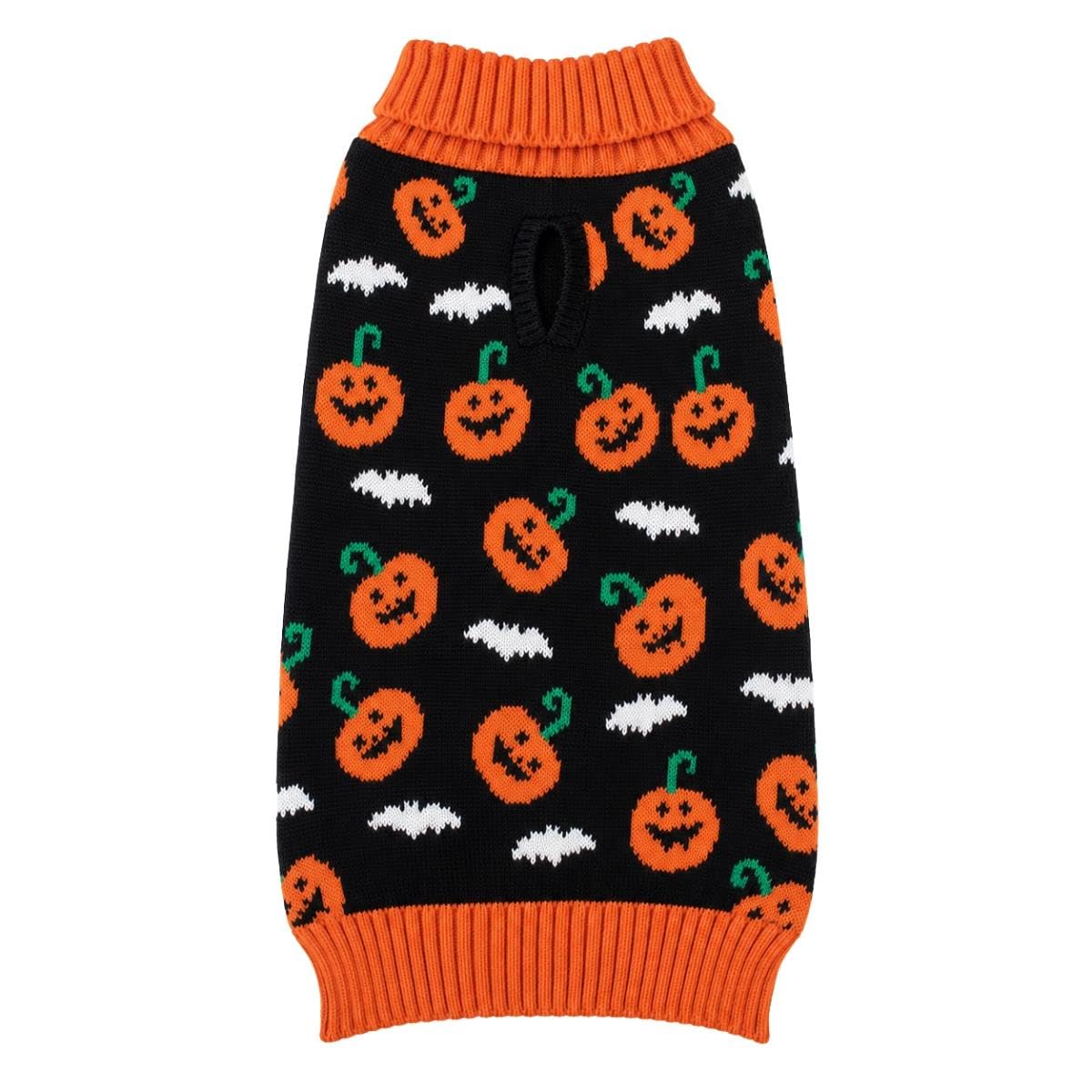 Medium Halloween Pet Dog Jumper Black Orange Pumpkin Knitted Sweater 40cm