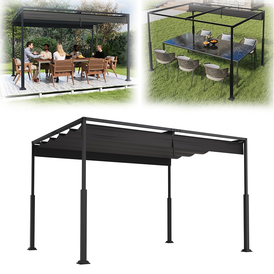 Pergola en métal avec toit coulissant