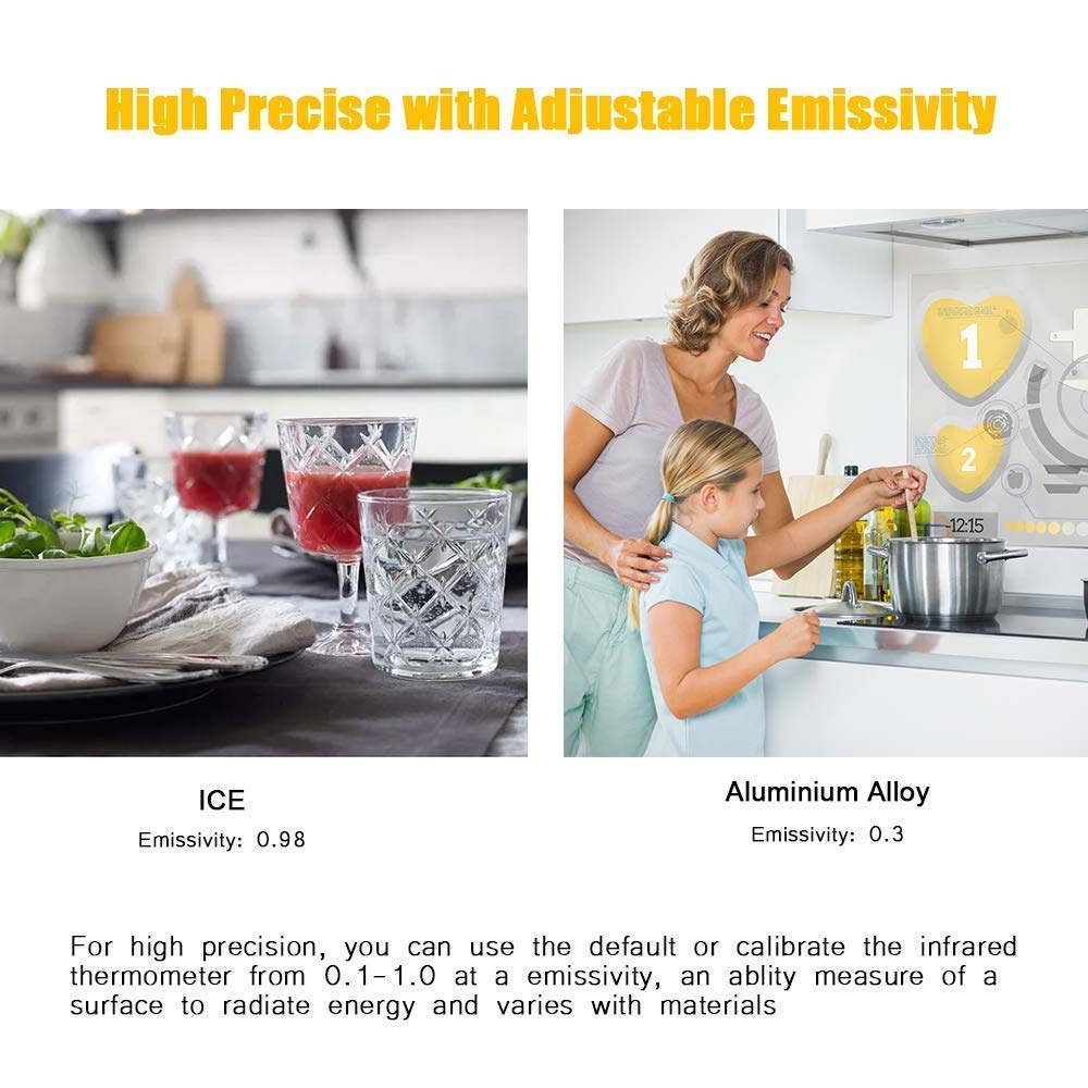 Top Brands Infrared Thermometer Gun, Estink Handheld Digital Laser Temperature Gun 57°F ~1022°F (-50°C ~ 550°C) with Battery and Newest Laser Positioning for Cooking, Pizza Oven, Grill & Engine 🔥 Infrared Thermometer Gun, Estink Handheld Digital Laser Temperature Gun 57°F ~1022°F (-50°C ~ 550°C) with Battery and Newest Laser Positioning for Cooking, Pizza Oven, Grill & Engine