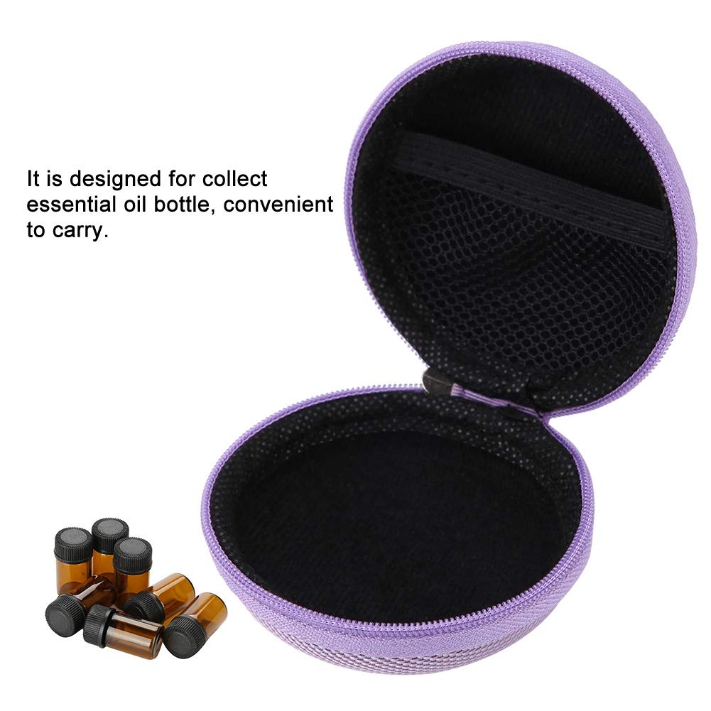 Essential Oil Storage Case, Portable Essential Oil Bag 7 Slots 5ml, 10ml, 15ml Travel Size Bottles Organizer Holder Container (Purple) - Image 3