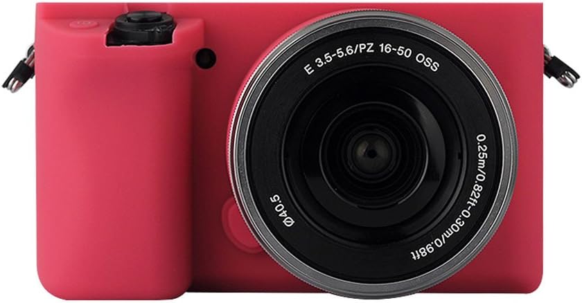 Justoshop Silicone Protector Camera Body Soft Cover Case for Sony Alpha A6000 Camera - Rose