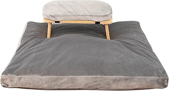 ZZLYY Meditation Bench with Cushions, Meditation Stool with Foldable Legs, Ergonomic Bamboo Meditation Chair, Yoga Meditation Cushion for Extended Practice,Gray