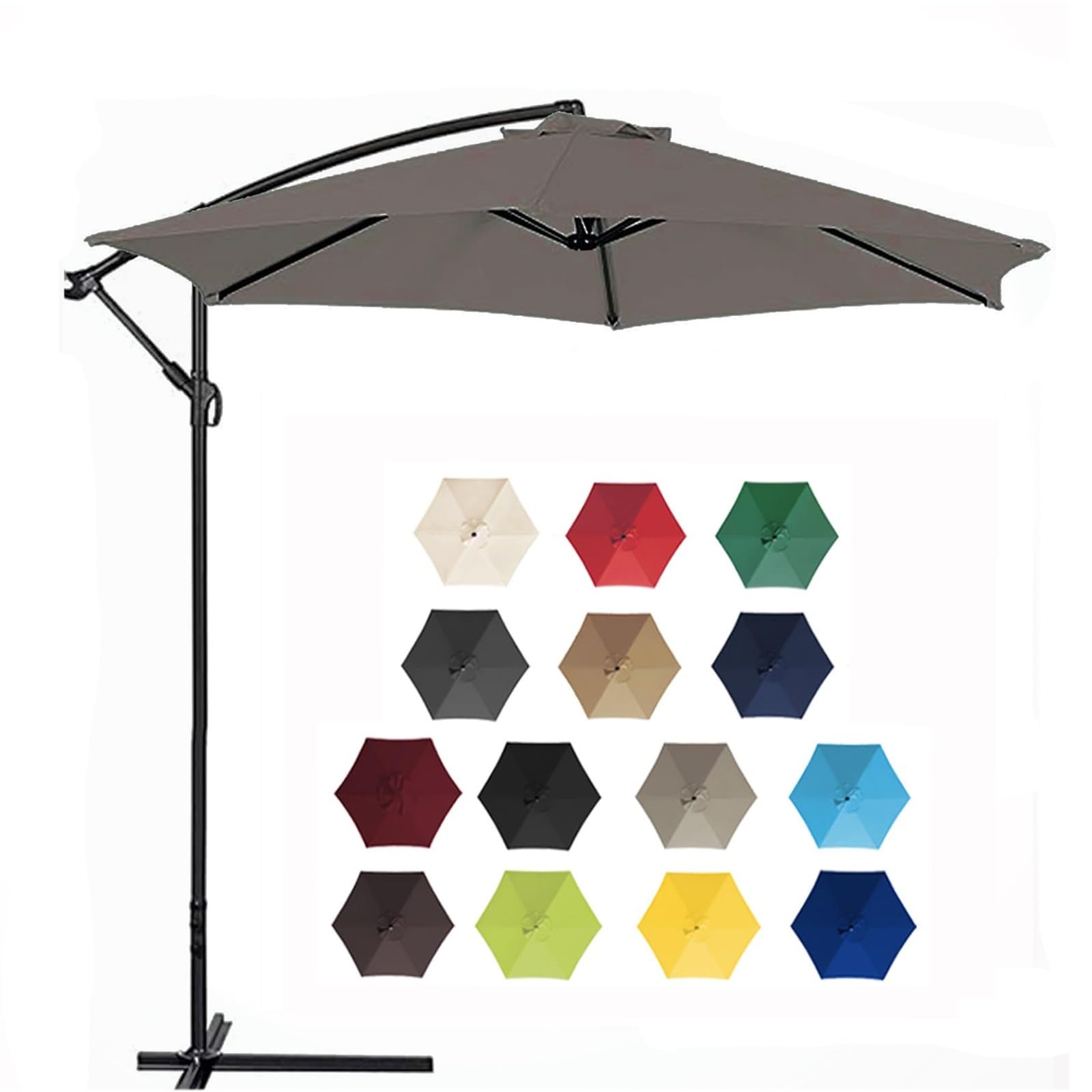 HAOKKV Replacement Parasol, replacement parasol cover 2.0m/2.7m/3.0m+6 Arms replacement parasol fabric cover for Garden Umbrella(Top color,2.0m/6.5ft)