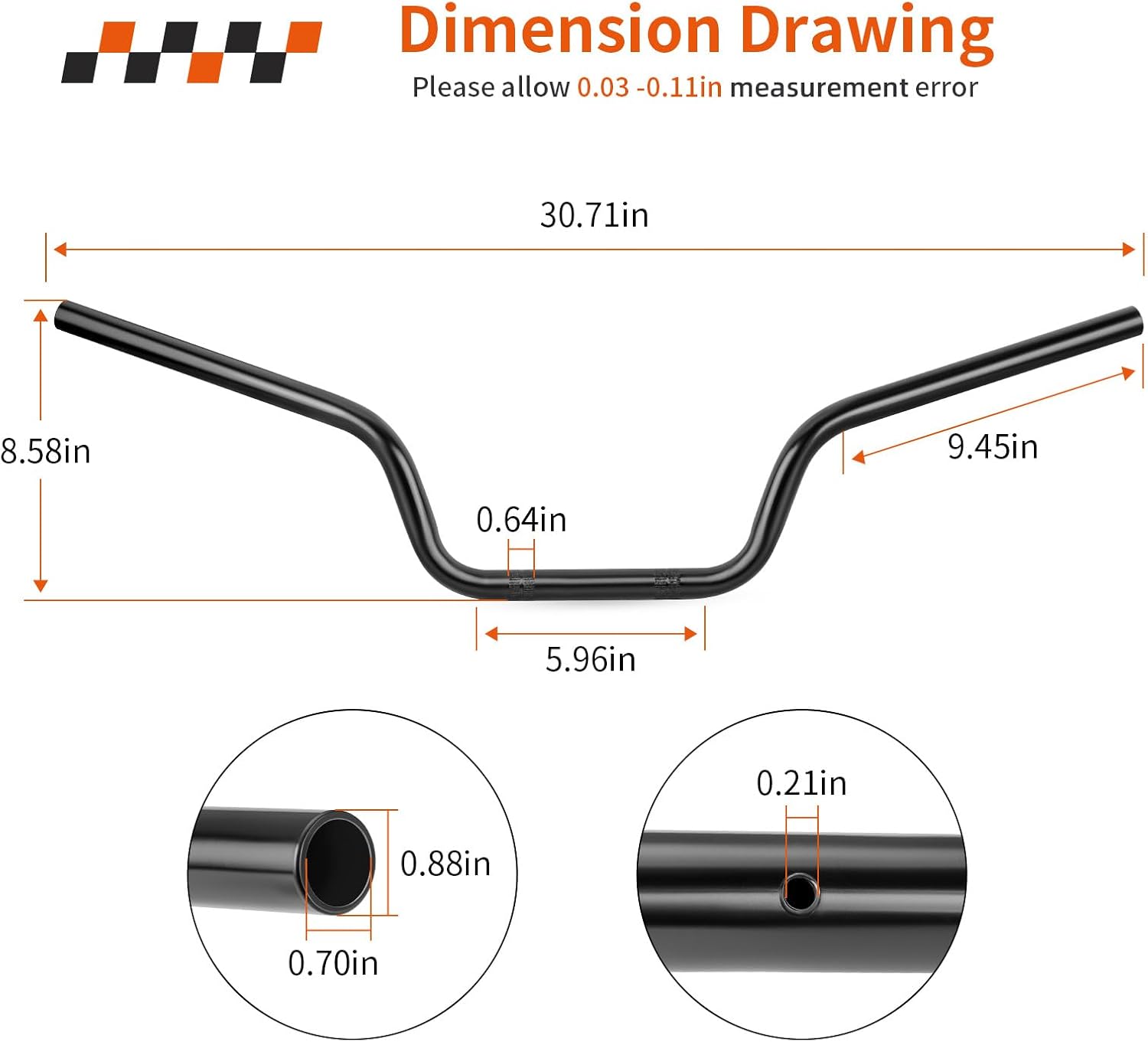 Heavy Duty Handlebar for Suzuki KingQuad 450 500 700 750 LT-A450 LT-A500 LT-A700 LT-A750 2005-2023 56111-31G30