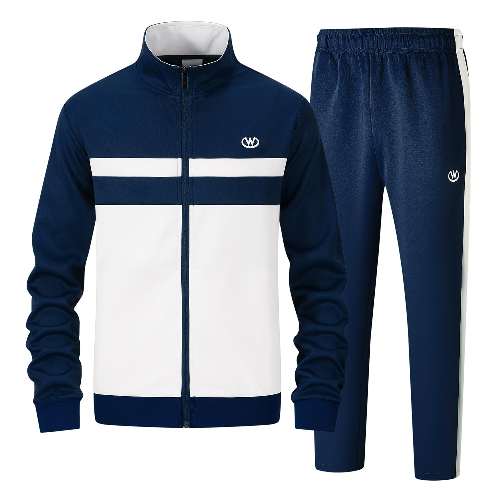 ANOTWENER Herren Trainingsanzüge Sets lässig lange Ärmel voller Reißverschluss Jacke und Jogginghose Jogginganzug Sport Outfits
