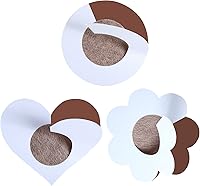 Vista 3 de SATINIOR Cubiertas para pezones desechables con adhesivo redondo de pétalos de corazón (v) (marrón, 30), mediano, Marrón