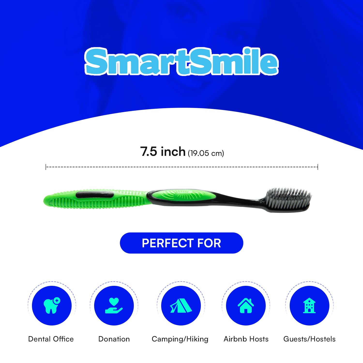 SmartSmile Szczoteczki do zębów dla dorosłych miękkie włosie węglowe 72 szt. różne kolory #21-549