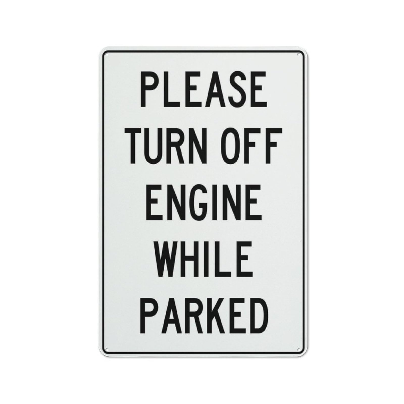 Please Turn Off Engine While Parked Sign Warning Tin Sign Home Kitchen Farm Garden Garage Wall Decor 12X8Inch